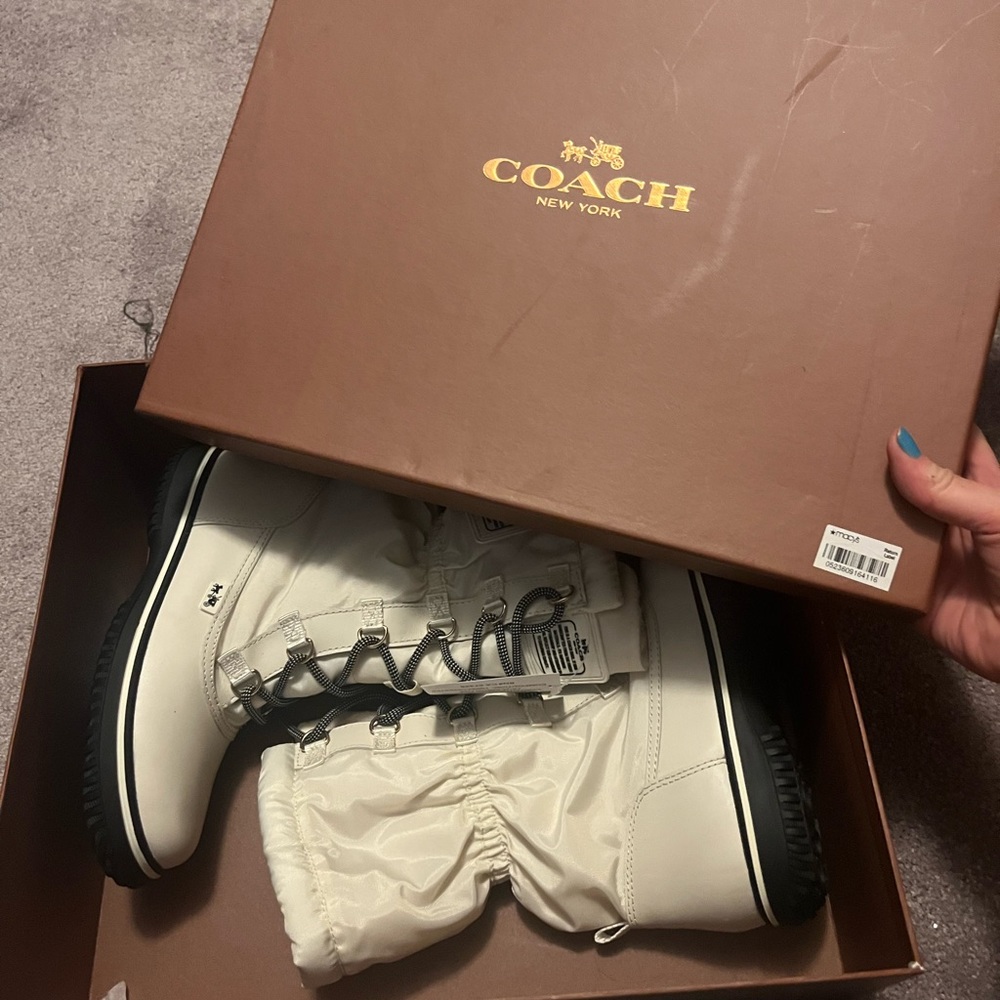 White coach boots!